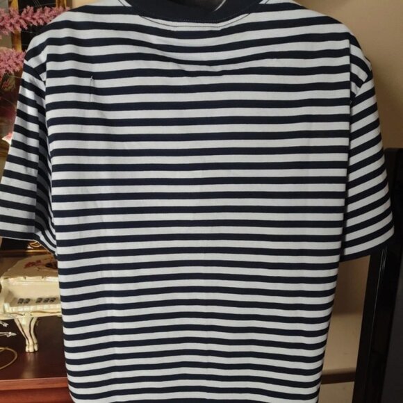 Calvin Klein Monogram Men's Stripe Relaxed T-shirt Size Medium - Picture 2 of 11